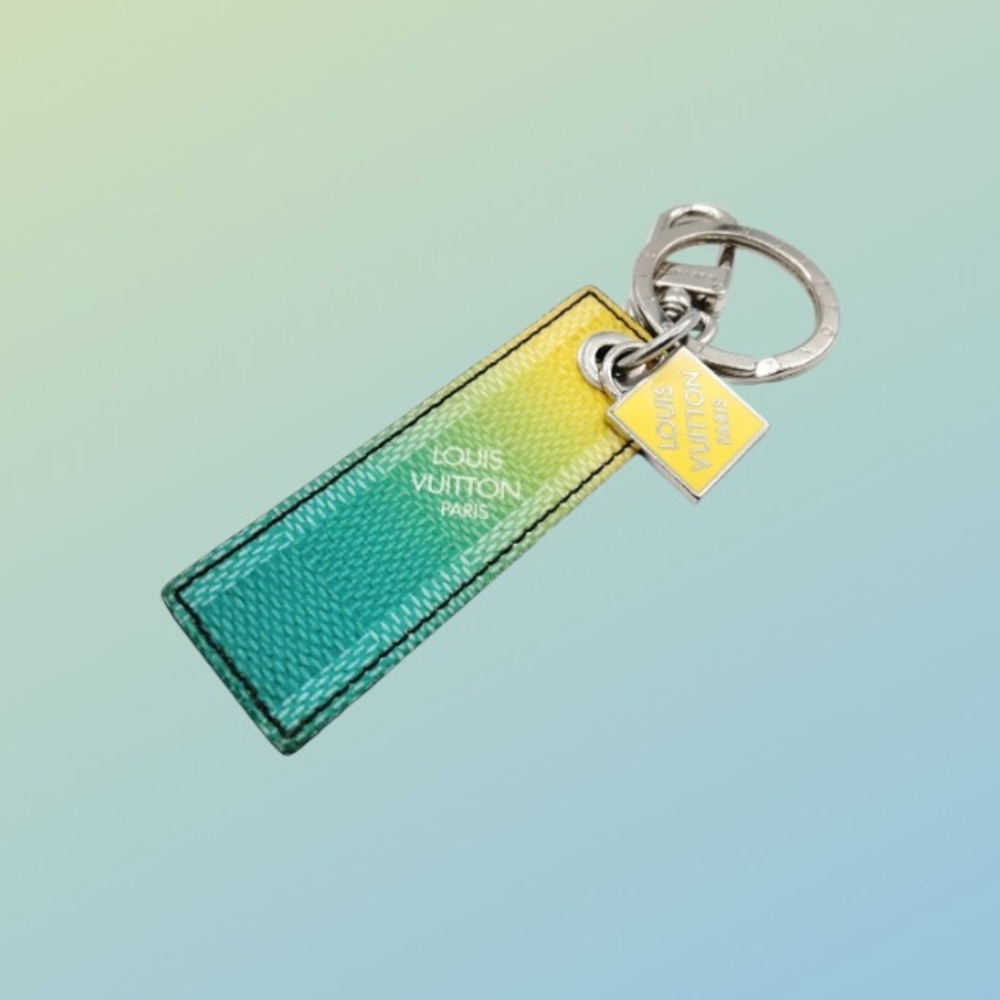 Louis Vuitton Damier Gradient Green and Yellow Keychain / Bag Charm / Key Ring